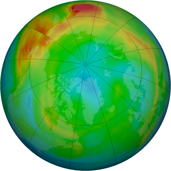 Arctic ozone map for 08 January 2000